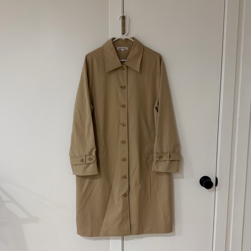 Reformation Beige Danny Trench Coat